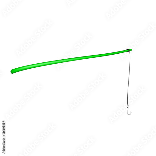 Vintage fishing rod in green design