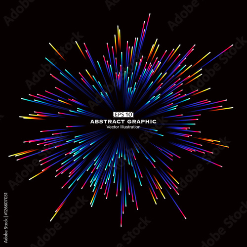 Dot and line consisting of radial abstract graphics.