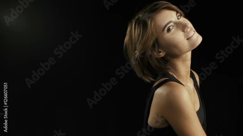 Wallpaper Mural Beautiful seductive brunette woman flirting on camera Torontodigital.ca