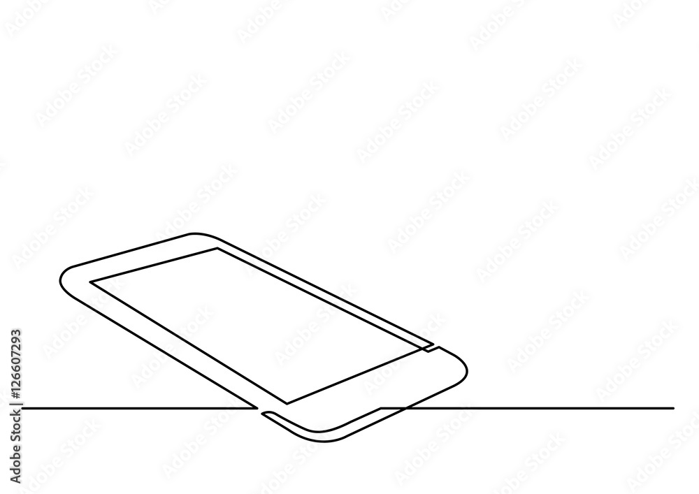 continuous line drawing of smartphone continuous line drawing of smartphone