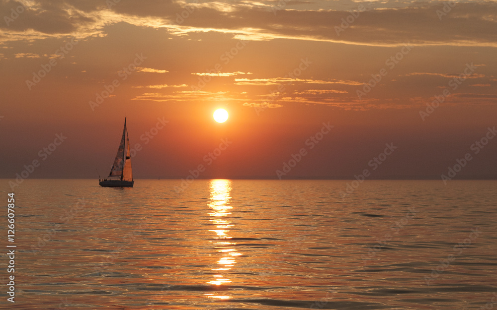 Sunset Lake Ontario Sailing