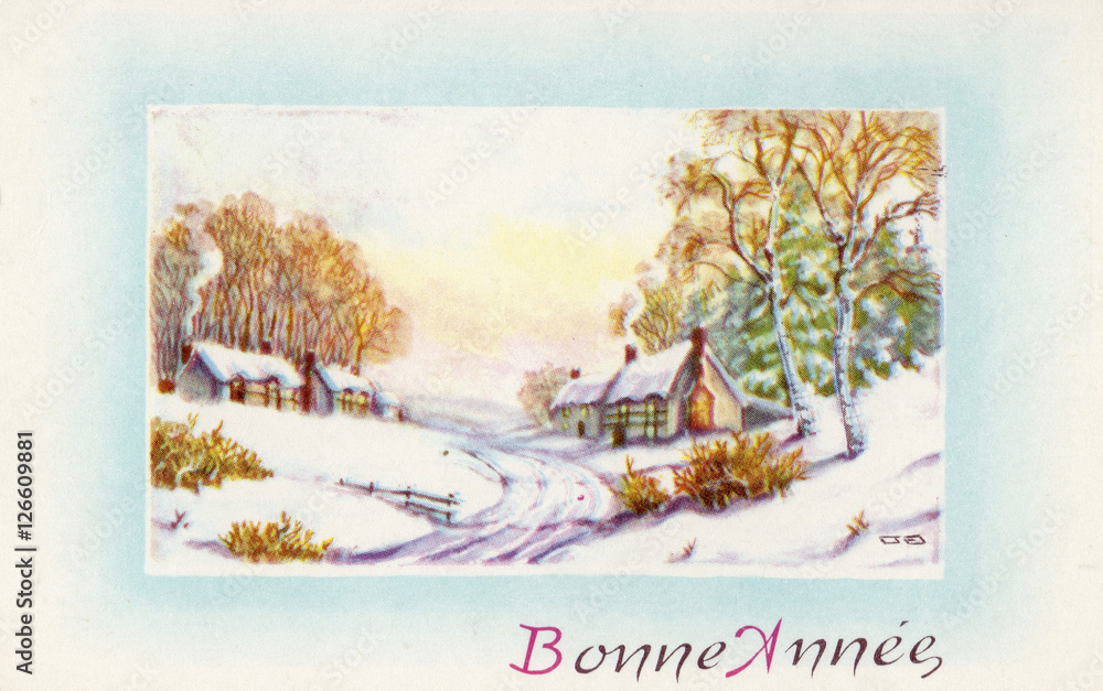  French christmas card antique vintage