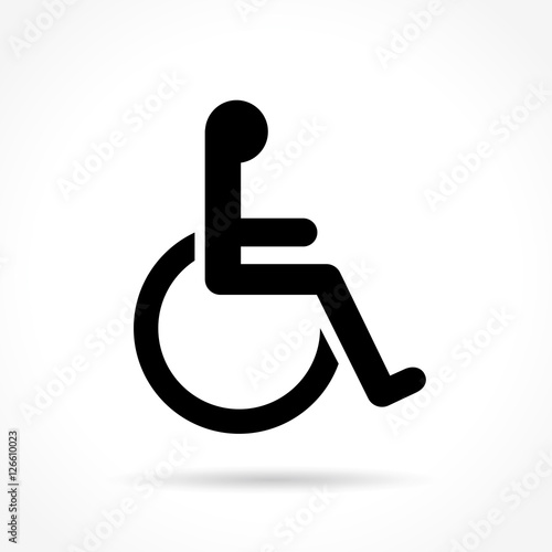 wheelchair icon on white background