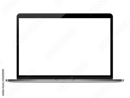 mock-up personal laptop computer on white background vector drawing