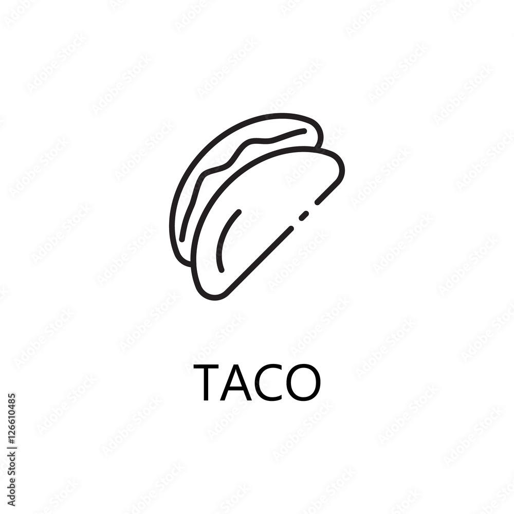Taco line icon Taco line icon