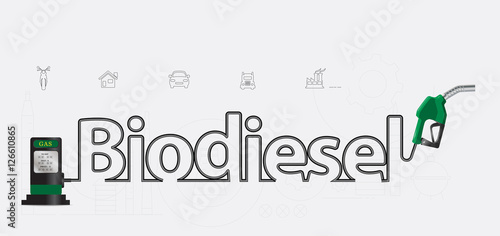 Biodiesel typographic pump nozzle creative design