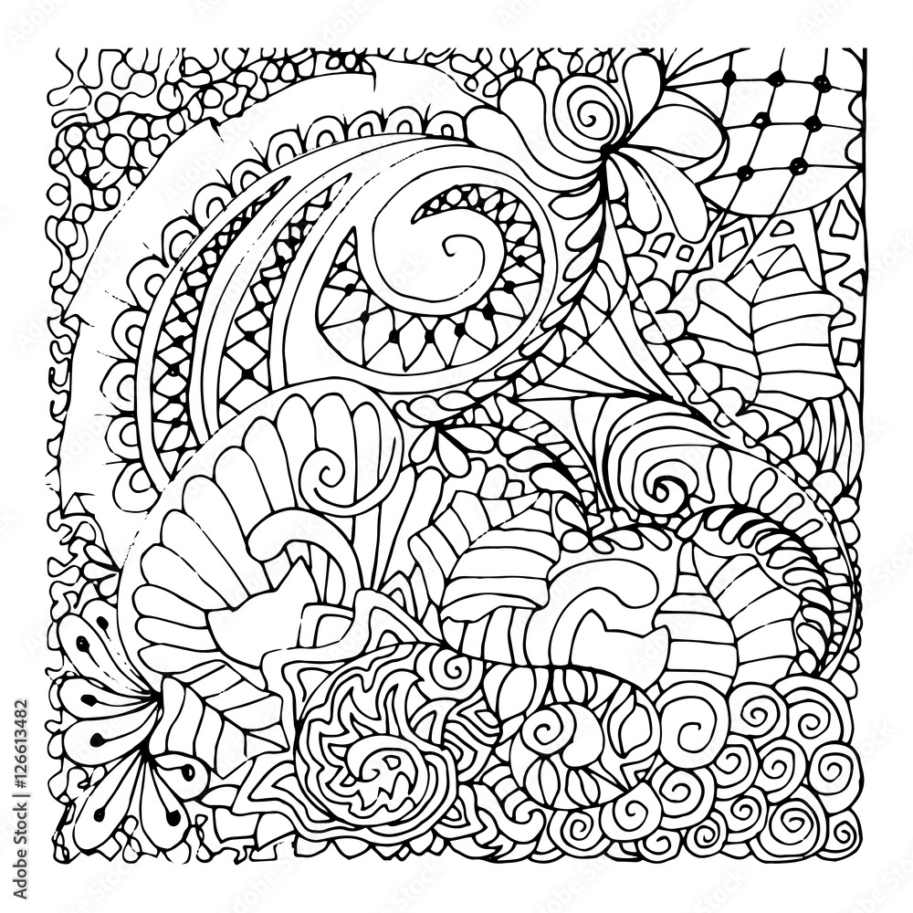 Monochrome Floral Pattern Vector. Hand Drawn Texture with Flowers. Monochrome Floral Pattern Vector. Hand Drawn Texture with Flowers.