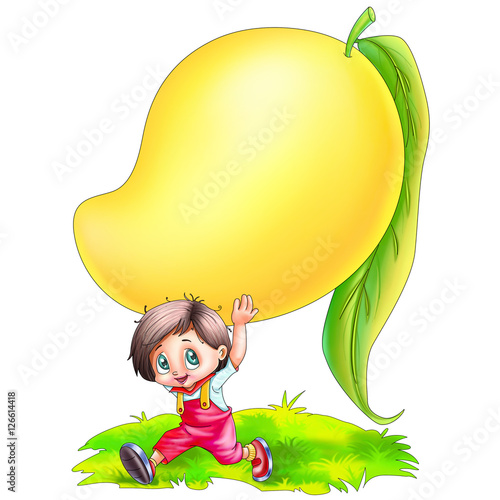 Boy with a mango