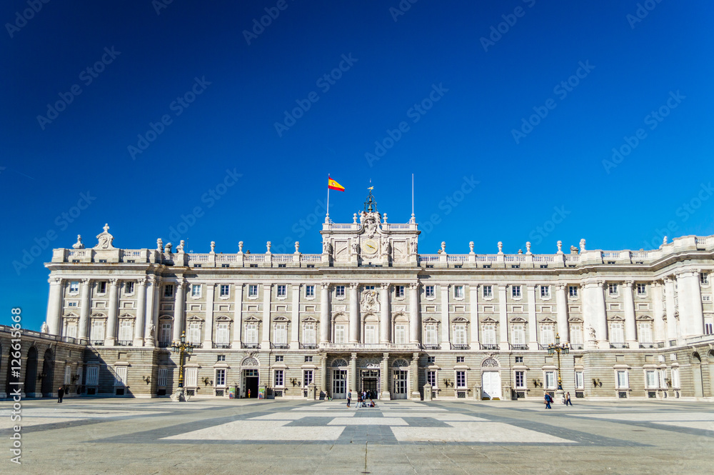 The Royal Palace of Madrid (Palacio Real de Madrid) - the official residence of the Spanish Royal Family at the city of Madrid, Spain