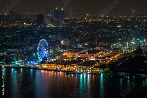 Bangkok cityscape. Bangkok night view in the business district
