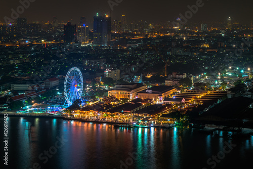 Bangkok cityscape. Bangkok night view in the business district  