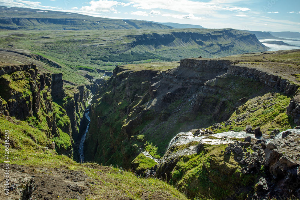 Hike to Glymur Waterfall, Iceland.