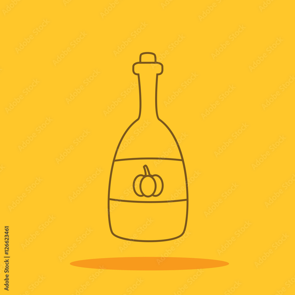 Pumpkin juice, maple syrup cute icon in trendy flat style isolated on color background. Thanksgiving symbol for your design, logo, UI. Vector illustration, EPS10. Pumpkin juice, maple syrup cute icon in trendy flat style isolated on color background. Thanksgiving symbol for your design, logo, UI. Vector illustration, EPS10.