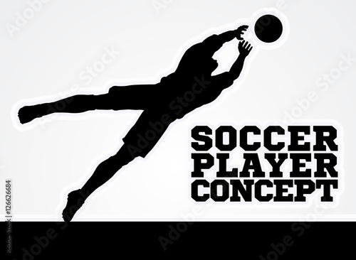 Diving Goal Keeper Silhouette Soccer Player