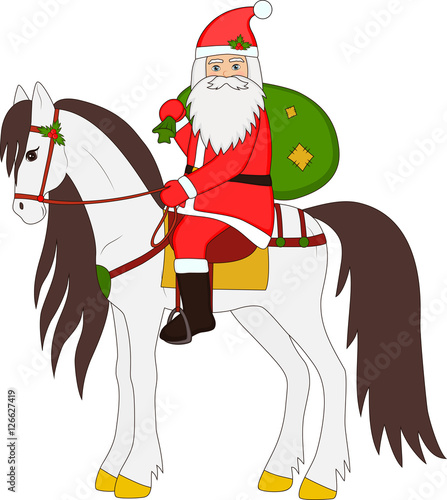 Santa Claus riding on horse