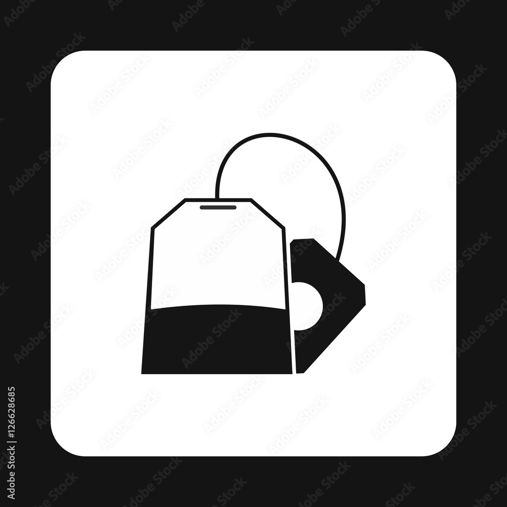 Tea bag icon in simple style isolated on white background. Drink symbol vector illustration Tea bag icon in simple style isolated on white background. Drink symbol vector illustration
