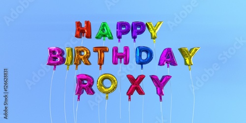 Canvas Print Happy Birthday Roxy card with balloon text - 3D rendered stock image