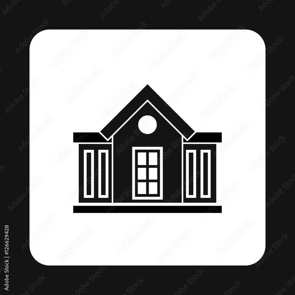 Mansion icon in simple style isolated on white background. Structure symbol vector illustration Mansion icon in simple style isolated on white background. Structure symbol vector illustration