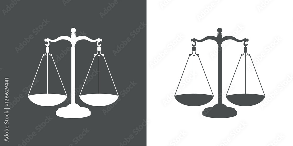 Icono plano balanza gris Stock Vector Adobe Stock