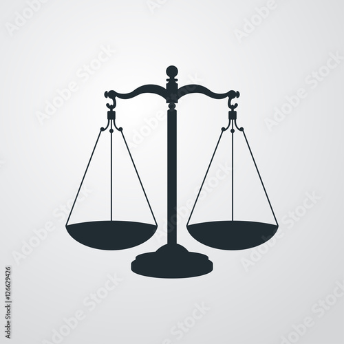 Icono plano balanza en fondo degradado