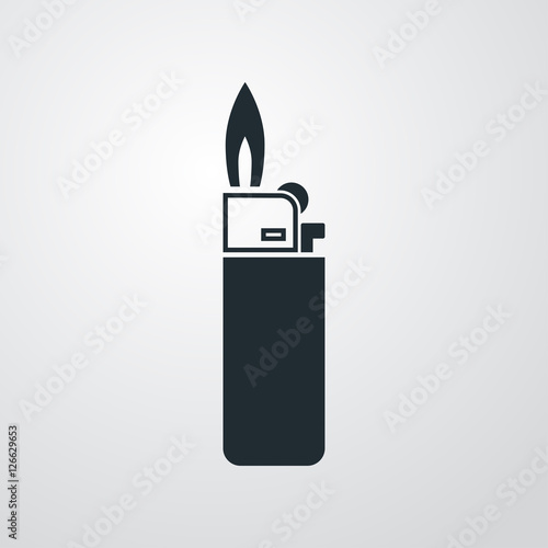 Icono plano mechero en fondo degradado