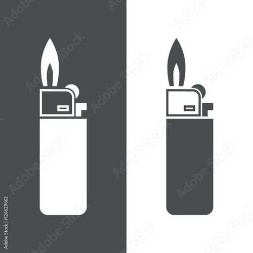 Icono plano mechero gris