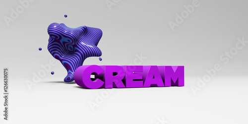 CREAM - 3D rendered colorful headline illustration. Can be used for an online banner ad or a print postcard.