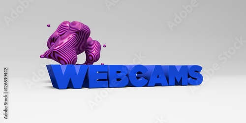 WEBCAMS - 3D rendered colorful headline illustration. Can be used for an online banner ad or a print postcard.