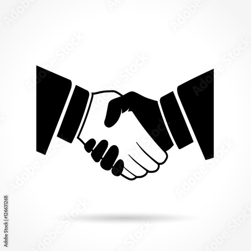 handshake icon on white background