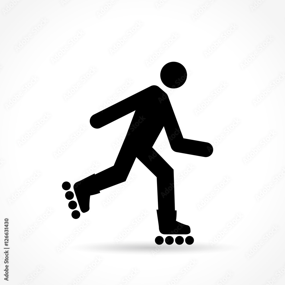 roller skate icon on white background