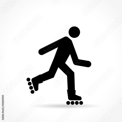 roller skate icon on white background