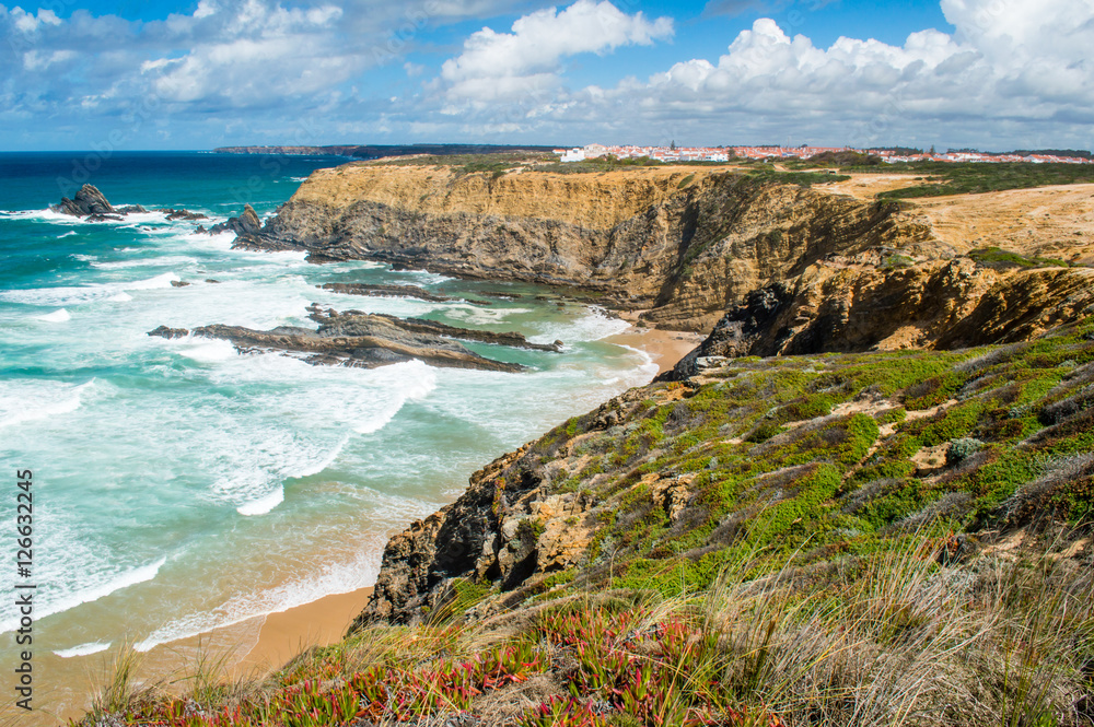 Cliffs near the Atlantic ocean coast in Alentejo, Portugal Cliffs near the Atlantic ocean coast in Alentejo, Portugal