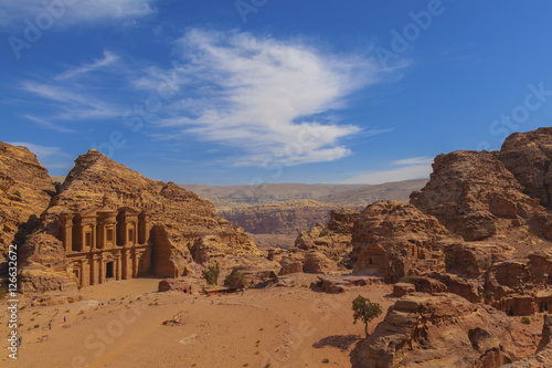 View of ancient monastery of Petra