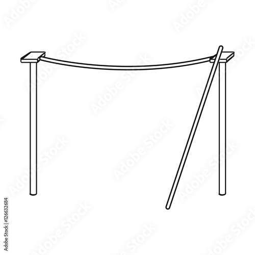 Tightrope icon in outline style isolated on white background. Circus symbol stock vector illustration.