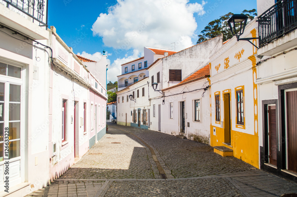 Odeceixe street with traditional houses in Odeceixe, Portugal