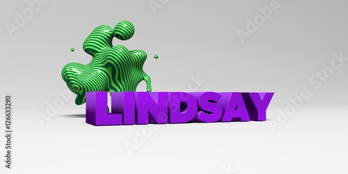 LINDSAY - 3D rendered colorful headline illustration.  Can be used for an online banner ad or a print postcard. photo