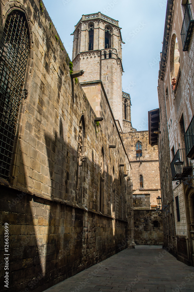 Barri Gothic Quarter in Barcelona, Catalonia, Spain