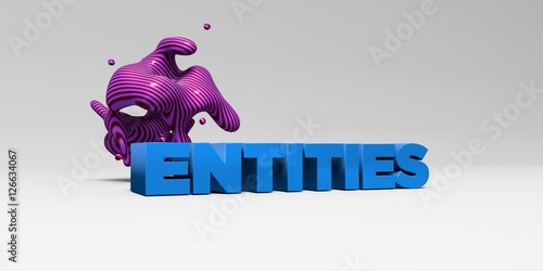 Fototapete ENTITIES - 3D rendered colorful headline illustration
