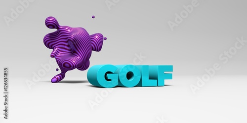 GOLF - 3D rendered colorful headline illustration. Can be used for an online banner ad or a print postcard.