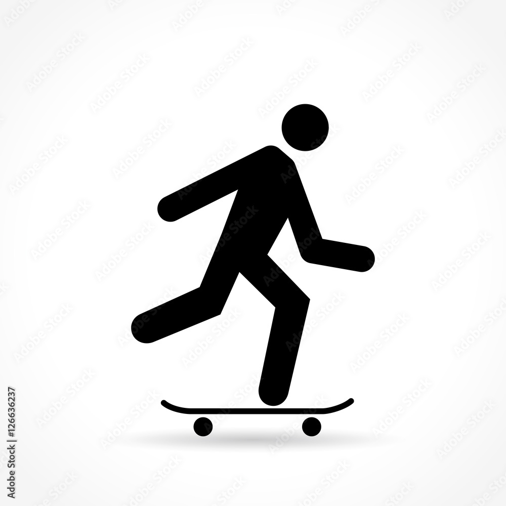 skateboard icon on white background skateboard icon on white background