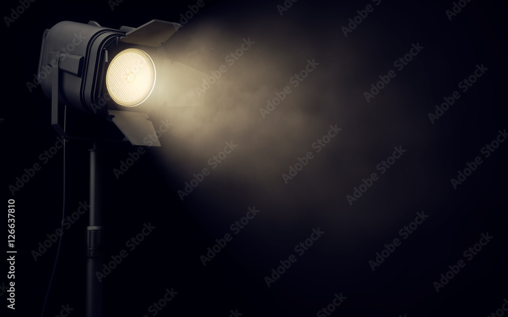 Naklejka premium Stage spotlight in dark background