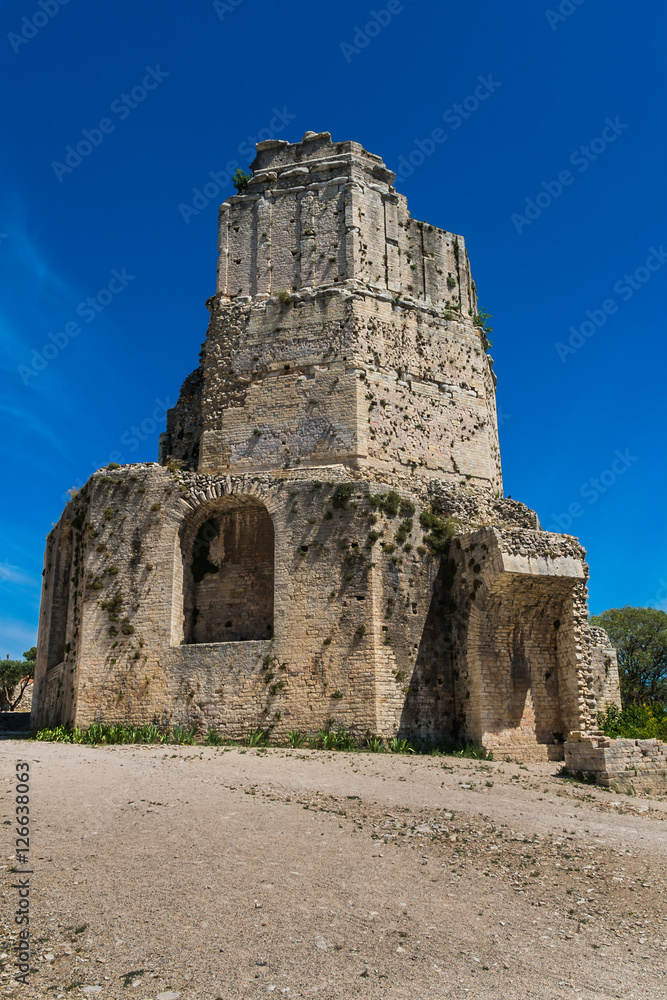 Magne Tower (Tour Magne) - Roman tower in Nimes. France.