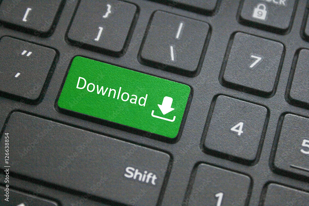 Close-up of download on computer keyboard Close-up of download on computer keyboard
