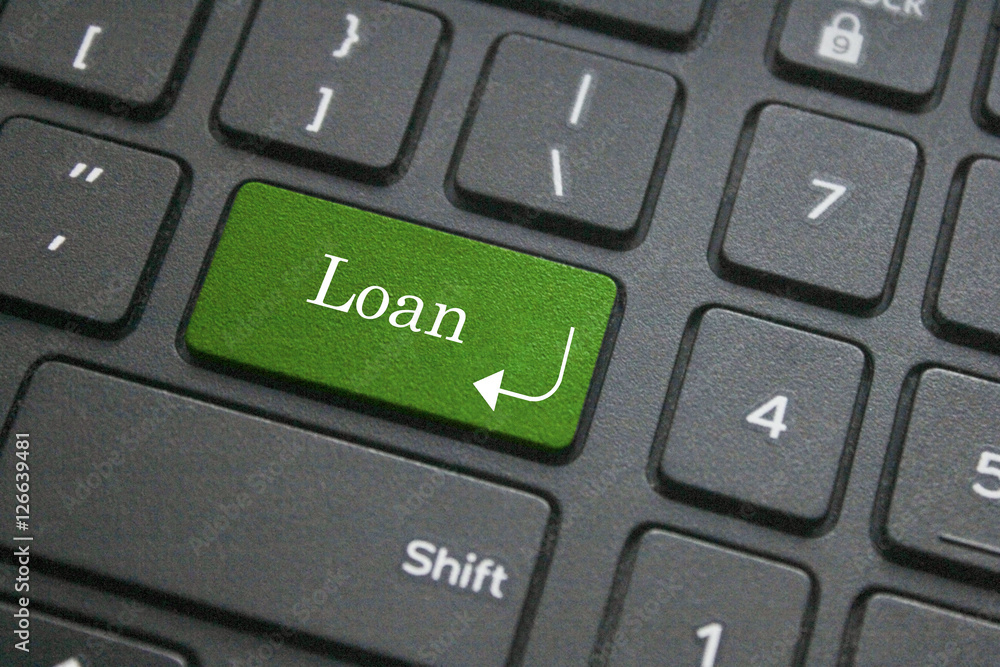 Close up of loan button on computer keyboard Close up of loan button on computer keyboard