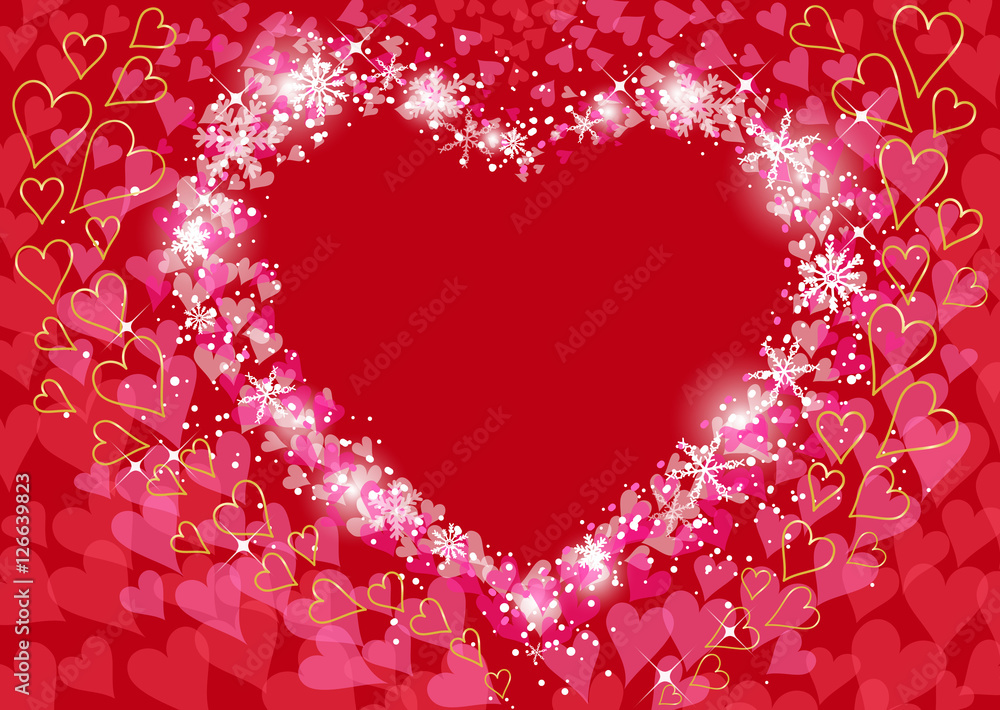 Obraz premium バレンタイン ハート キラキラ 背景