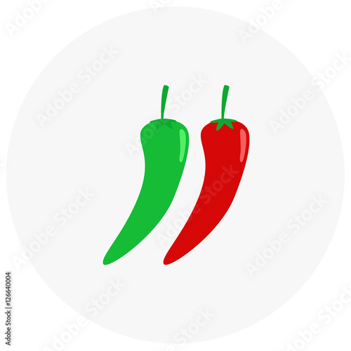 Chili icon in trendy flat style isolated on color background. Vegetables symbol for your design, logo, UI. Vector illustration, EPS10.
