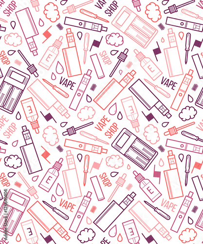 Vector seamless pattern of vape