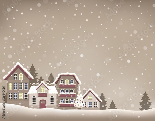 Stylized Christmas village theme image 1