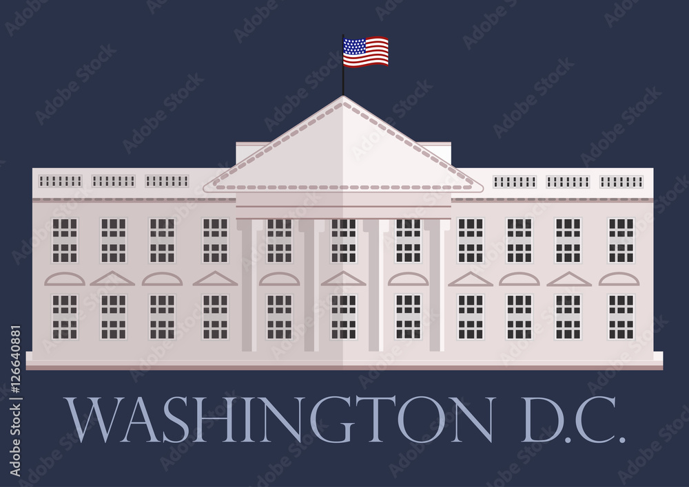 White House in Washington DC, vector