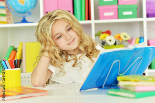 student girl with book